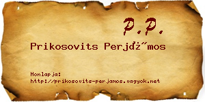 Prikosovits Perjámos névjegykártya